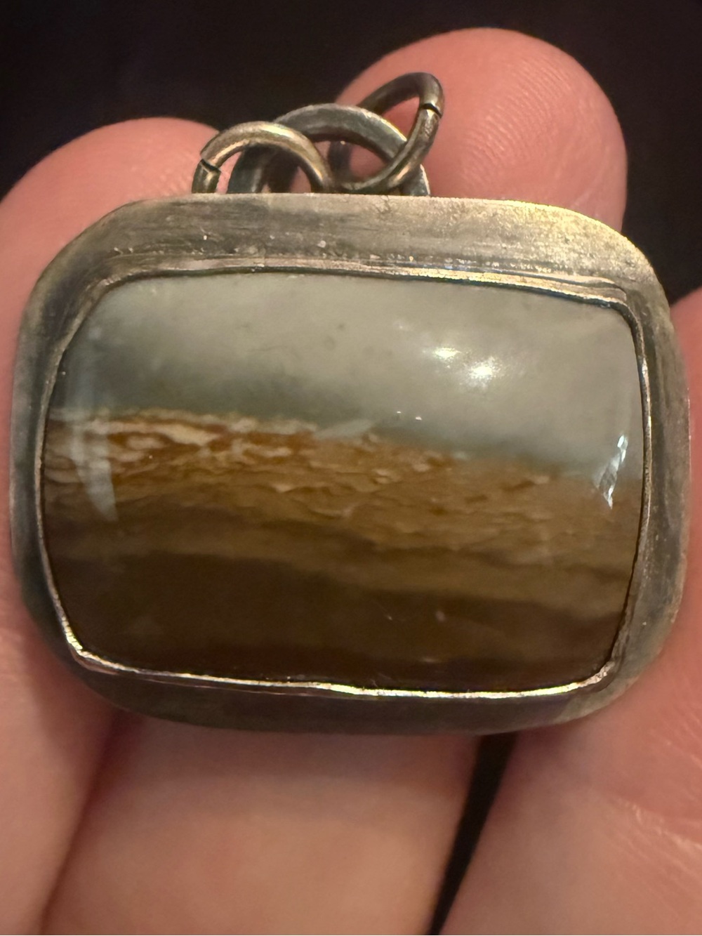 Scenic Jasper pendant in sterling silver